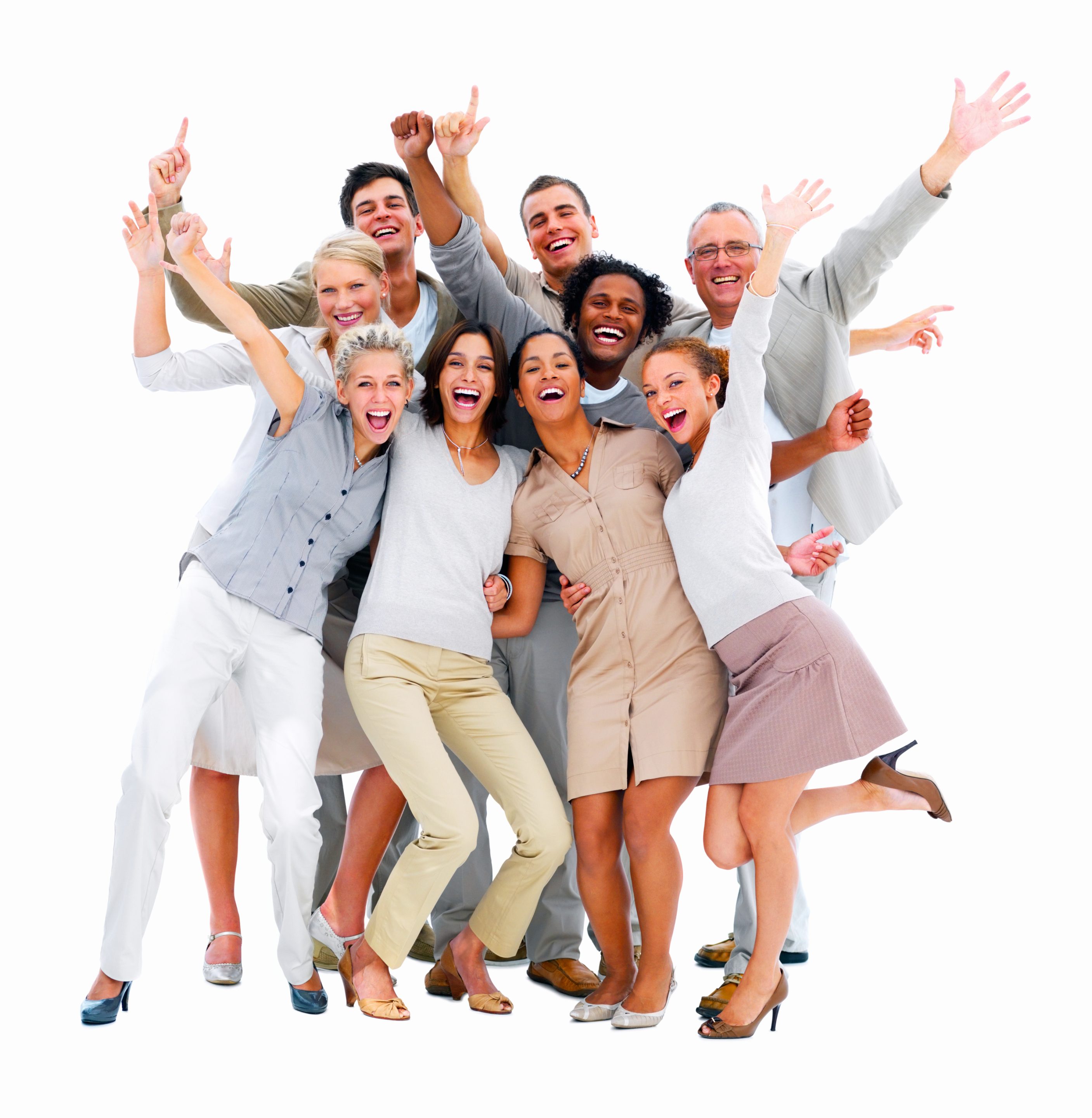 Happy business colleagues having fun
